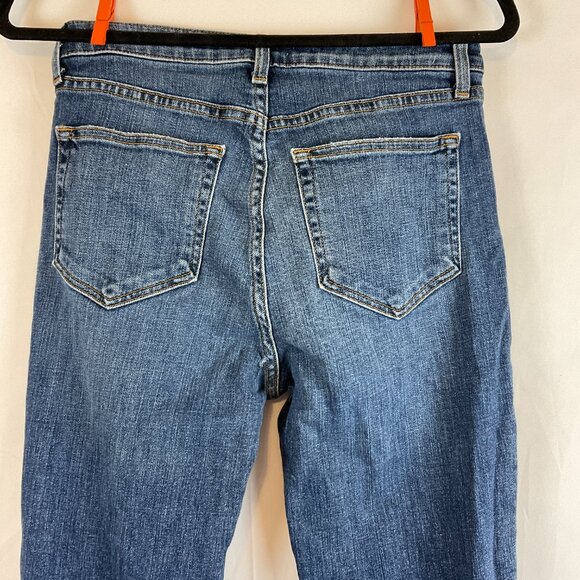 L'Agence Jeans 28 Blue Distressed Destroyed Raw Hem Straight Leg - Picture 7 of 10